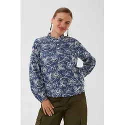 Culture Langarmbluse CUnikola in Blau XL