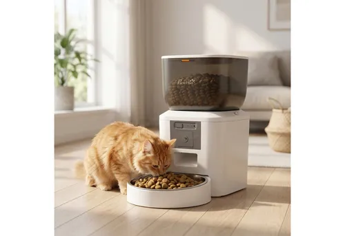 PawHut Katzen-Futterautomat Katzenfutter Automat Katen Futterspende rmit Kamera und App-Steuerung, 4L Fassungsvermögen, 1–10 Mahlzeiten pro Tag, Zwei-Wege-Audio