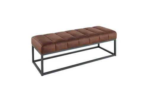 Riess-Ambiente Sitzbank PETIT BEAUTÉ 110cm antik braun/schwarz - Sitzbank für Flur und Schlafzimmer, gepolsterte Sitzfläche aus pflegeleichter Microfaser, modernes Design mit robustem Metallgestell, ideal für individuelle Wohnräume.