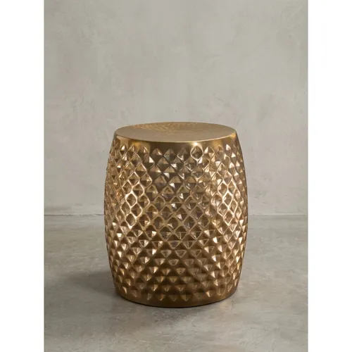 Beistelltisch – Rund Aluminium Gold Hammerschlag 32x42x32 cm