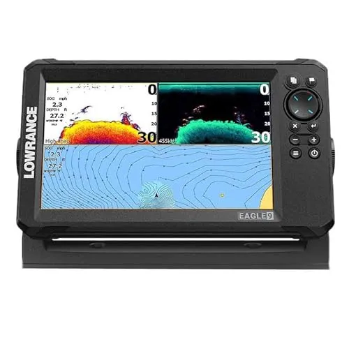 Lowrance Eagle GPS Fischfinder Chartplotter 9 Zoll HDI 50/200 - Fischfinder & Tiefenmesser für Boote, präzise Tiefenmessung und GPS für erfolgreiche Angelausflüge.