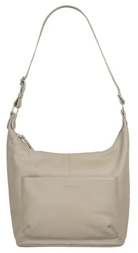 BRUNO BANANI Damen Shopper aus Leder - Eleganter Handtasche in Beige, aus 100% Rindleder, leicht glänzend und besonders leicht. Ideal für Alltag und Freizeit mit geräumigem Hauptfach und praktischem Smartphonefach.