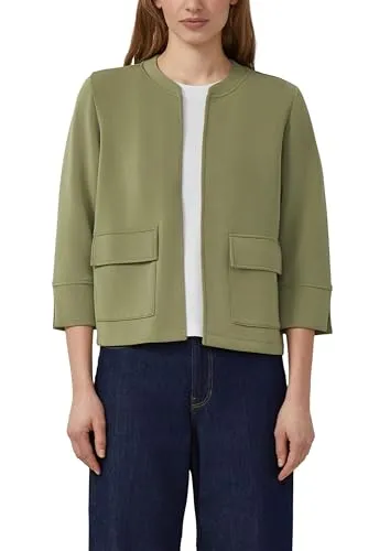 s.Oliver Scuba-Jacke im Relaxed Fit mit 3/4-Arm - Bequeme Scuba-Jacke im Relaxed Fit, ideal für lässige Looks. Mit 3/4-Ärmeln, Stehkragen und praktischen aufgesetzten Taschen.