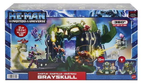 Masters of the Universe HGW39 - He-Man Castle Grayskull Spielset - Spielfigur Spielsets mit Zugbrücke, Lichtern und Geräuschen, perfekt für spannende Abenteuer im Kampf von Gut gegen Böse.