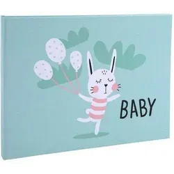 Fotoalbum Baby 28,5x22cm - 30 Seiten in Grün - Fotoalbum für Babys im Format 28,5x22cm, mit 30 Seiten für 60 Fotos, in sanften Pastelltönen und matte Beschichtung für einen eleganten Look.