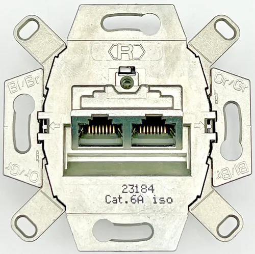 Produktbild Busch Jaeger 0218/12-101 UAE-Anschlussdose 2-fach RJ45 Cat. 6a iso geschirmt