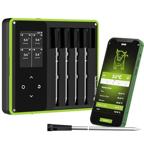 Outdoorchef Easy Check Wireless Grillthermometer Quadro - Küchenwaagen – Präzises Grillen leicht gemacht mit kabelloser Temperaturüberwachung für perfekte Ergebnisse.