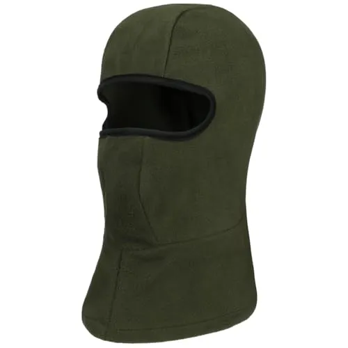 Lipodo Classic Sturmhaube Einfarbige Schlupfmütze Gesichtsschutz Unisex Herbst Winter Oliv One Size