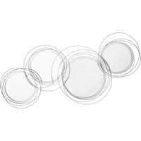 HOMCOM Wandbild 3er Set mit runden Spiegeln, modern - Kunstdrucke mit 4 stilvollen runden Spiegeln in silbernem Metallrahmen, ideal für Wohnzimmer oder Schlafzimmer. Sofort einsatzbereit mit Haken und Montagebausatz.