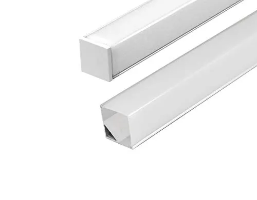 LED Alu Profil Aluminium Schiene Profilabdeckung incl. Opal -Milchig- weiß Abdeckung für Led Strips Streifen 1m Profil I