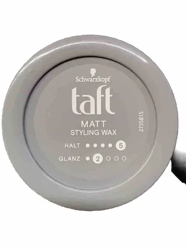 taft Schwarzkopf Matt Styling Wax  Halt 5 Glanz 2, 75ml Dose