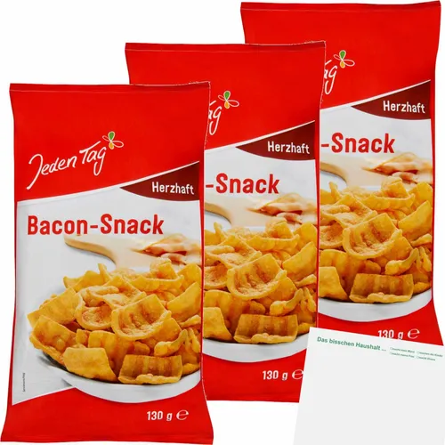Jeden Tag Bacon Snack 3er Pack 3x130g Packung usy Block