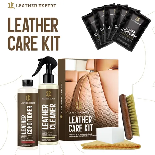 Lederpflege Care Kit für Skoda, VW, BMW, Audi, Ford, Kia, Mercedes - Autopflege & Motorradpflege - Hochwertige Leder Lotion für die Innenreinigung und -pflege, schützt und pflegt Lederoberflächen.