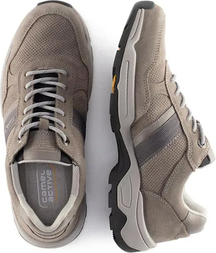 camel active EVOLUTION Herrenschuhe - Sportliche Halbschuhe in Grau, Größe 42 - Sneaker für Herren mit hervorragenden Laufeigenschaften, aus hochwertigem Velour- und Glattleder, ideal für einen lässigen Streetstyle.