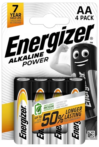 Energizer Alkaline Power AA Mignon 1 St - langlebige AA-Batterie, zuverlässige Energieversorgung für tragbare Elektronik und Haushaltsgeräte