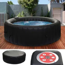 Whirlpool HWC-E32 - Aufblasbarer Whirlpool für 4 Personen - Whirlpool für 4 Personen mit Heizfunktion bis 40°C, selbstaufblasend und ideal für Garten oder Terrasse – Entspannung und Wellness jederzeit genießen!