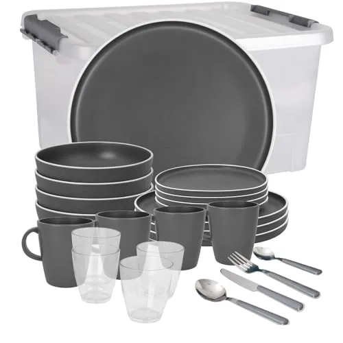 BRUNNER: Melamin Geschirr-Set Camping | 36-Teilig von Brunner