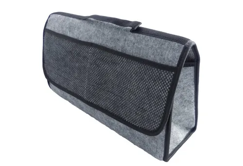 L & P Car Design Organizer Kofferraumtasche Auto in grau mit schwarzem Saum