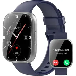 Smartwatch Unisex 195 Inch HD Fitness Uhr 112 Sportmodi Herzfrequenz Schlafmonitor IP68 - Blau