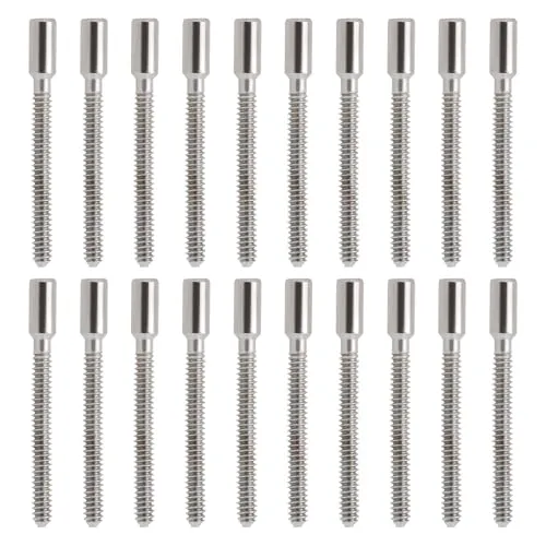 YINETTECH 20 Stück Uhren-Schaftverlängerungen, 0,9 mm, Uhrenverlängerung, Federsteg-Verlängerung, Uhrenkrone, Schaftverlängerung, Uhrenreparatur-Zubehör, silber, 0.9mm