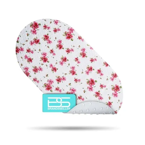 Brandsseller Badewannenmatte rutschfest 70x36 cm – PVC Wanneneinlage mit Saugnäpfen, waschbar, antibakteriell & schimmelresistent – Antirutschmatte für Wanne – Design: Rosen
