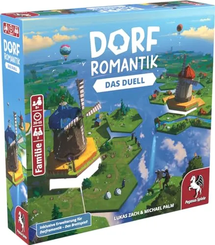 Pegasus Spiele 51241G Dorfomantik-Das Duell - Eigenständiges 2-Personen Spiel, kompetitiver Landschaftsbau mit neuen Herausforderungen für spannende Duelle