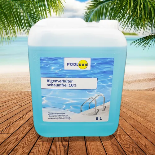 PoolSun Algenvernichter 5 Liter Algenmittel Algizid Algenstop Pflege Schwimmbad