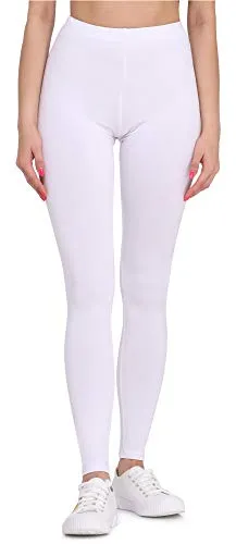 Bellivalini Leggings Damen aus Viskose Ganzjährig Bequeme Bekleidung Damen für tägliches Tragen oder Sport BLV50-147 (Weiß, XXL)