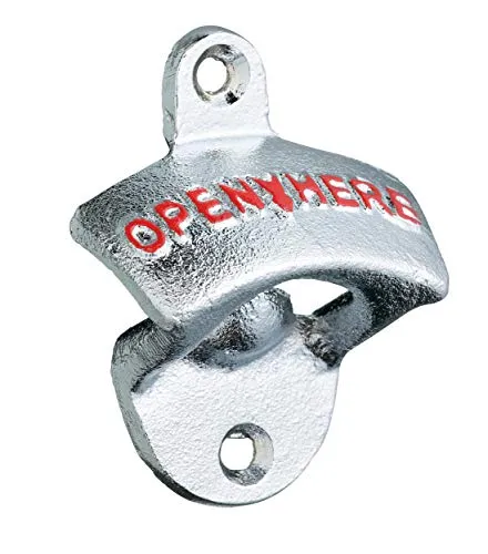 Bar Craft Kitchen, Flaschenöffner wandmontiert, vintage, 12 x 17 x 22 cm, Silber