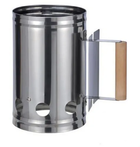 GLÜHZONE Anzündkamin KS 100, Anzündkamin aus Edelstahl mit Holzgriff