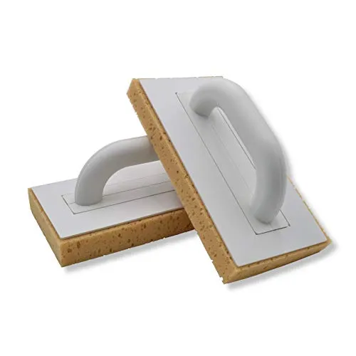 2er Set DEWEPRO® Schwammbrett - Fliesenschwamm mit 30mm gerasterte Schwammauflage - 280x140mm Waschbrett - Schwammscheibe Fliesenwaschbrett zur Reinigung frisch verlegter Fliesen