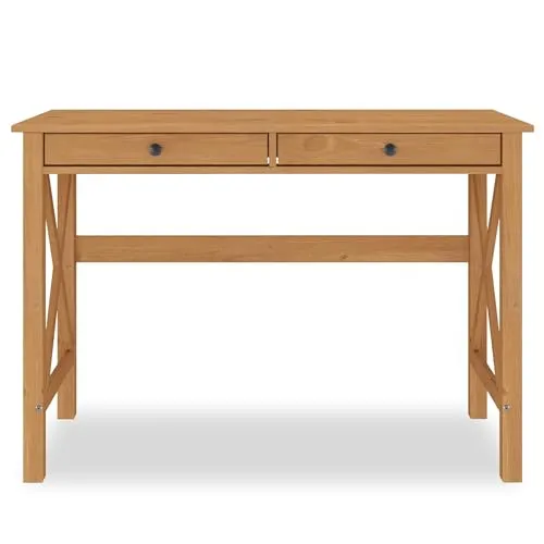 IDIMEX Schreibtisch ADRIAN, Massivholz-Bürotisch - Kinderschreibtisch mit 2 Schubladen aus massivem Kiefernholz, ideal für ein stilvolles und funktionales Arbeitsumfeld.