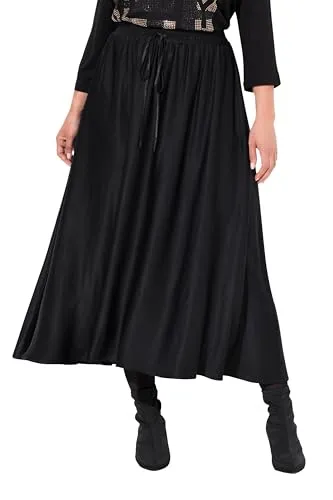 Ulla Popken Satin-Midirock A-Linie mit Elastikbund von Ulla Popken