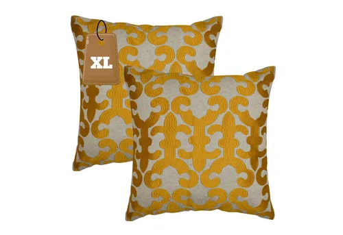 Handgefertigter Kissenbezug Kayon Gold 50x50cm in gold von Marrakesch Orient & Mediterran Interior