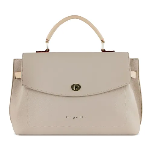 bugatti Ella Stadttasche - Beige Kunstleder Damenhandtasche - Damen-Schultertaschen mit abnehmbarem, verstellbarem Schulterriemen und ausreichend Platz für Geldbörse, Smartphone und mehr - ideal für einen entspannten Shopping-Tag.