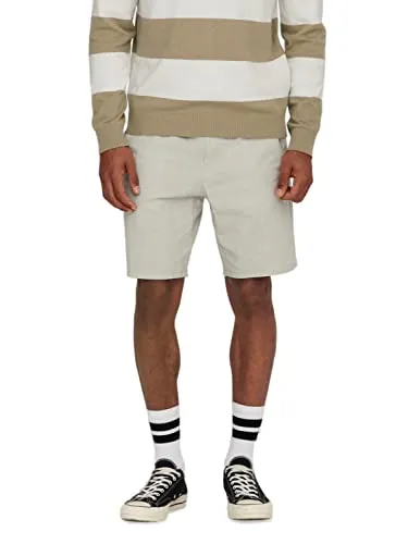 ONLY & SONS Beige Shorts für Herren XXL in silber von ONLY & SONS
