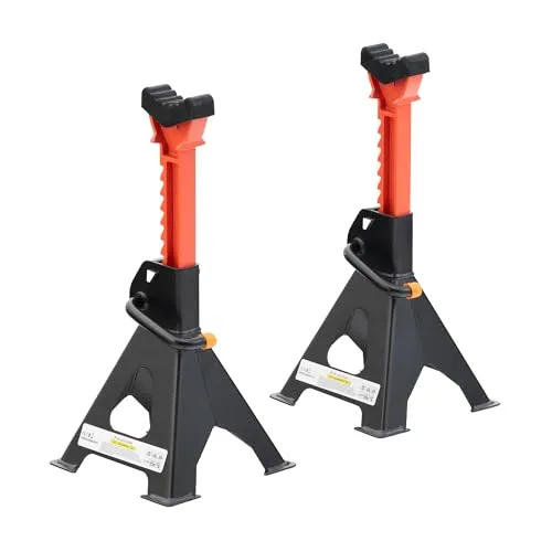 SEVICO Unterstellböcke 3T - Stützböcke - Wagenheber Ständer - Stützfuß - 3 Tonnen Traglast, 1 Paar Höhenverstellbar von 285 mm bis 415 mm (2 Stück)