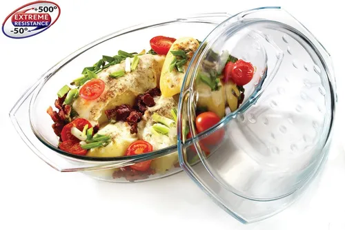 Glasbräter 2,9 L mit Deckel Auflaufform Bratschüssel Glas Made in EU