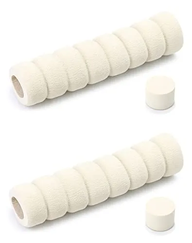 QWORK® Türklinkenpuffer 2 Stück - Beige - Türgriff-Schutz aus strapazierfähigem EVA-Schaum, schützt Wände und Möbel vor Beschädigungen und bietet Sicherheit für Kinder in öffentlichen Räumen.