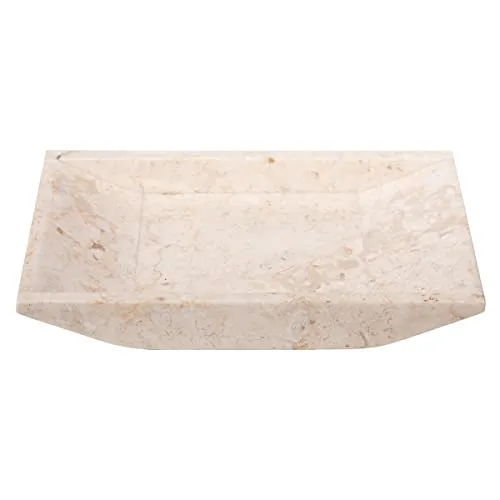 wohnfreuden Marmor Tablett Creme eckig 15 cm - Natursteinablage poliert quadratisch Seifenablage