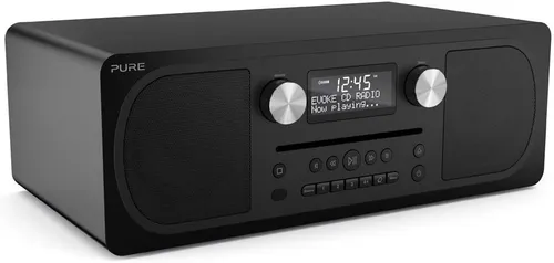 PURE Evoke C-D6 Siena Black - All-in-One Radio mit CD-Player und Bluetooth, 20W RMS Leistung für perfekten Klang
