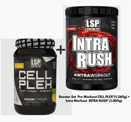 LSP CELL PLEX®(1.260g) + INTRA RUSH® (1.000g) Elektrolyte BCAA Kreatin Pulver, 2 er Nahrungsergänzungsmittel à 1,00 St., 2260 g, Enthält BCAAs im 10:1:1-Verhältnis Hoher L-Leucin-Anteil