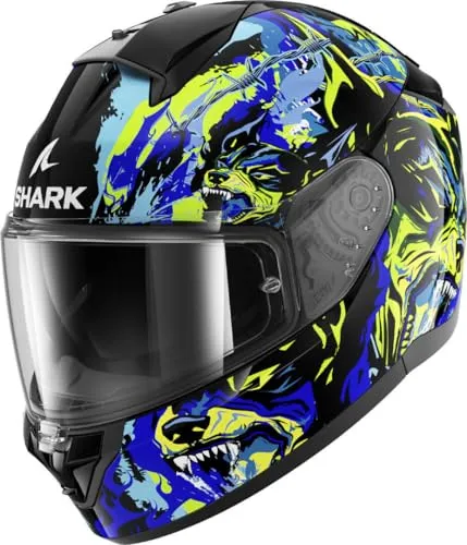 SHARK RIDILL 2 RAGING BEAST Motorradhelm, M - Hochwertiger Motorradhelm mit schlagfestem Lexan-Polycarbonat, optimierter Belüftung und UV380-zertifiziertem Sonnenschutz. Ideal für Sicherheit und Komfort beim Fahren.