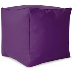 Green Bean Sitzsack-Hocker, Lila, Oval 40x40x40 cm - Sitzsäcke: Stylischer Hocker mit abnehmbarem, waschbarem Bezug und nachfüllbarem Inlet aus EPS-Perlen. Ideal für drinnen und draußen, pflegeleicht und perfekt als Fußablage oder Sitzwürfel.