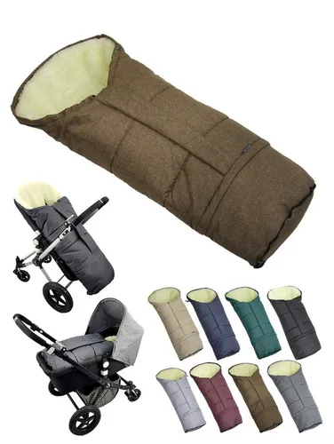BAMBINIWELT Winterfußsack für Kinderwagen, Buggy oder Schlitten - Mumienform aus Wolle - Universaler Winterfußsack aus Lammwolle, anpassbare Größe für optimale Passform, kuschelig und angenehm, wasser- und windabweisend, ideal für kalte Tage.