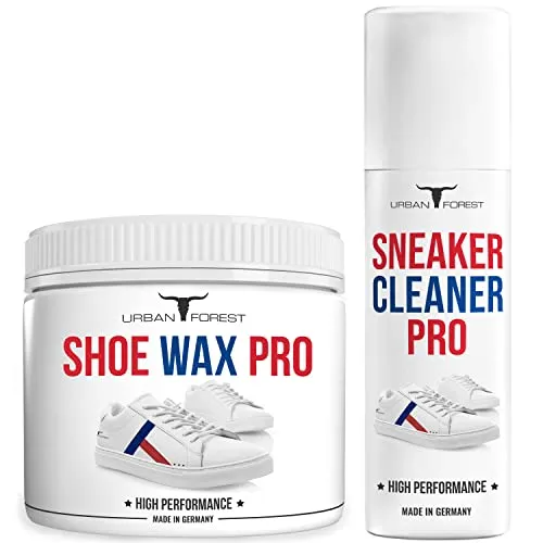 URBAN FOREST Sneaker Reiniger | Schuh Wax | Schuh-Pflege & Schuh-Reinigung | Sneaker Cleaner & Refresher & Schuh Wachs EINZELN & ALS SPARSET (SPARSET Clean&Wax)