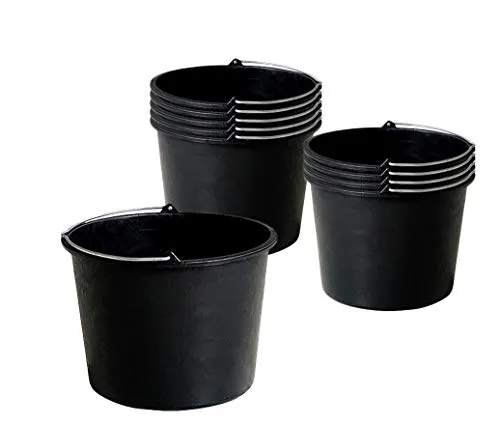 BigDean 10x Baueimer 20 Liter Eimer Literskala Metallhenkel Zementeimer Putzeimer Mörteleimer