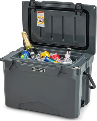 COSTWAY 21L Isolierbox Kühlbox – Tragbar mit Flaschenöffner - Die COSTWAY 21L Kühlbox bietet langanhaltende Eisspeicherung und hält Lebensmittel bis zu 7 Tage frisch. Ideal für Camping, Picknicks oder Grillen – mit praktischem Flaschenöffner und rutschfesten Füßen für Stabilität.