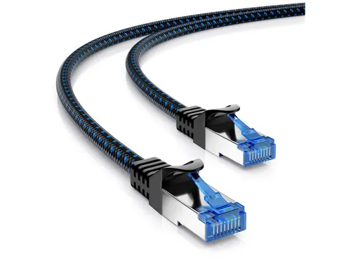 deleyCON deleyCON 5m CAT8.1 Nylon Netzwerkkabel S/FTP PIMF 2000MHz 40Gbit RJ45 LAN-Kabel