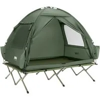 SoBuy OGS32 Feldbett mit Zelt 7in1 für 1-2 Personen - Feldbett und Campingzelt in einem, inkl. Luftpumpe. Ideal für Outdoor-Abenteuer, robustes Material, bis 180kg belastbar und wasserdicht.